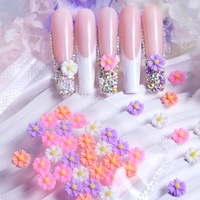 30 pièces en gros de breloques pour nail art en résine, motifs marguerites mélangées et série de fleurs roses colorées, accessoires pour ongles, décoration DIY, strass