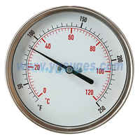 Semua termometer Bimetal baja tahan karat untuk instrumen suhu Oven