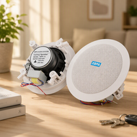 Haut-parleur encastré au plafond de 5,25 pouces, 20 W, 100 V, boîtier métallique, système audio bidirectionnel pour hôtels