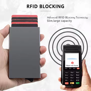Di động <span class=keywords><strong>RFID</strong></span> chặn Slim công suất lớn tự động Pop Up nhôm chủ thẻ cho thay thế các truyền thống ví da - Product Image 6