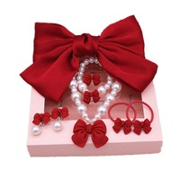 Doux Bowknot Pendentif Bracelet Collier Accessoires De Cheveux Exquis Bowknot Bijoux Boîte Cadeau En Gros