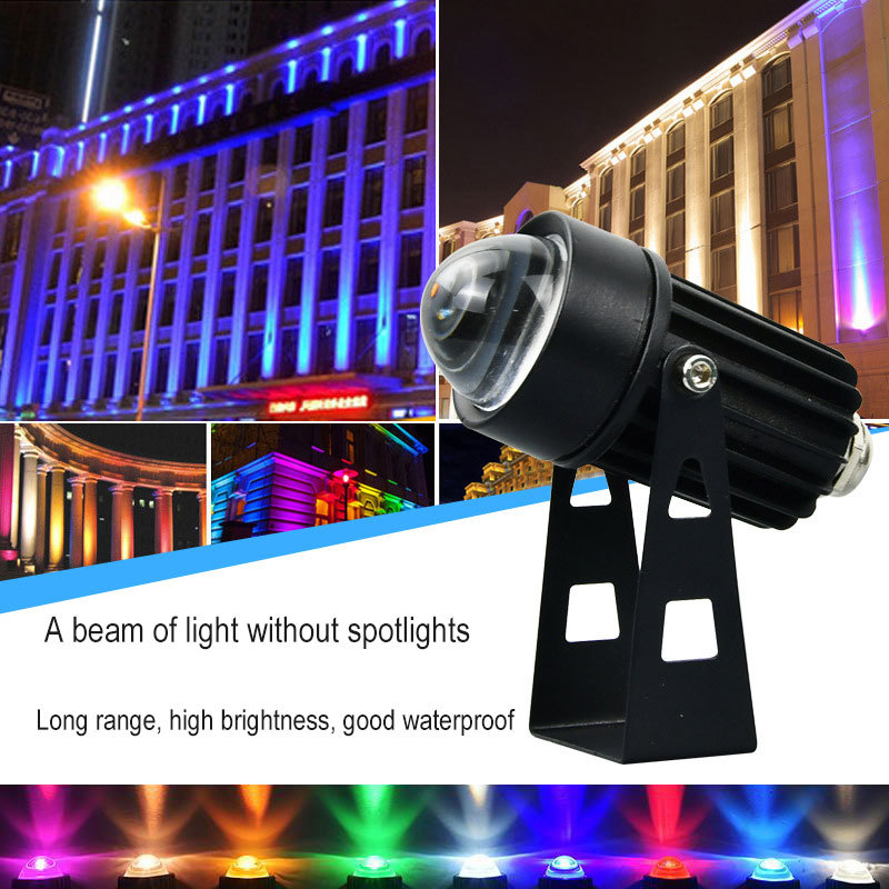 Outdoor Waterproof 110v 220v Red Green Blue Rgb Remote Landscape Lighting 5w 9w 12w One Beam Light Led Wall Spotlight