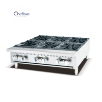 Cuisinière à gaz commerciale robuste de 36 pouces à 6 brûleurs en acier inoxydable avec mode de réduction du bruit et d'économie d'énergie pour restaurant