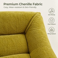 Fauteuil de relaxation pivotant à coussin segmenté, revêtement en chenille, pour la maison, l'hôtel et la réception, fabriqué à Foshan