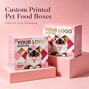 Scatola per Cibo per Gatti Personalizzata, Confezione Rosa per Animali Domestici, Cartone Pieghevole OEM all'Ingrosso per Marchi <span class=keywords><strong>di</strong></span> Prodotti per la Cura dei Gatti con Etichetta Privata - Product Image 2