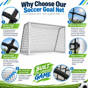 Reti da <span class=keywords><strong>calcio</strong></span> a 5/3/7/9/11 giocatori, rete di sicurezza senza nodi per recinzione campo, rete professionale per portiere, pieghevole 7x5ft, per <span class=keywords><strong>calcio</strong></span> e cricket - Product Image 5