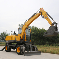 Mini-pelle à roue SD40W-7 équipée d'un grand godet de 4 tonnes