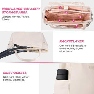 Échantillon gratuit : Sac de tennis 3 raquettes rembourré pour protéger les raquettes et léger – Conception unisexe pour joueurs de tennis professionnels ou débutants - Product Image 2