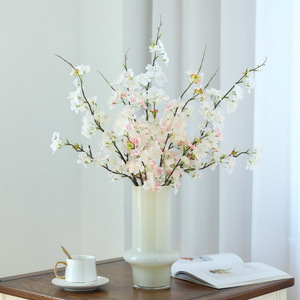 Lively Peach Blossoms Artificial Cherry Blossom <b>Branches</b> Plastic Silk Flowers High Simulation Wedding Home Decor - Product Image 3