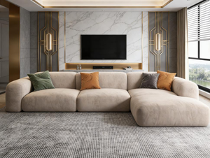 <span class=keywords><strong>Canapé</strong></span> modulaire en forme de L, tissu de qualité supérieure, grande taille 270 cm, tons <span class=keywords><strong>beige</strong></span> et marron, pour salon spacieux - Product Image 4
