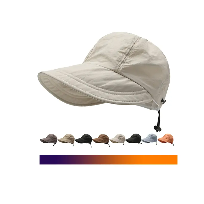 Chapéu de sol unissex de algodão puro, chapéu de verão versátil de tamanho ajustável com logotipo bordado, chapéu de proteção solar unissex, tamanho ajustável, tamanho ajustável, 2024