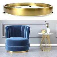 Tabouret à cadre rond en or Anneau inférieur en métal 3cm 4cm 50 haut Cadre inférieur rotatif pour table basse Cadre de canapé en acier inoxydable Base circulaire