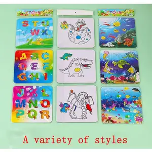 In Stock Cartoon Children Coloring Paper Jigsaw Puzzle Baby Early Education Puzzle Toys