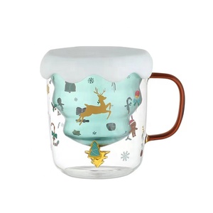 Taza de regalo de 250ml al por mayor, deseo de Navidad, árbol de Navidad, regalo de Navidad, taza de cristal de doble pared, taza de café de Navidad - Product Image 6