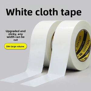 Fita de Tecido Branca Forte, Adesiva de Um Lado, Espessa, Impermeável, Alta Adesão, Filme Protetor para Decoração DIY, 50 Metros - Product Image 3