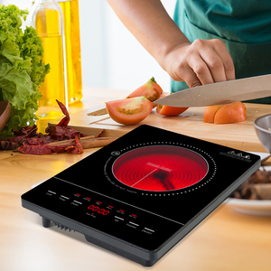 Cuisinière à Induction électrique 3500W, appareil à brûleur unique, plaque de verre en céramique or noir - Product Image 5