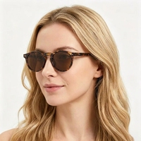 Lunettes de soleil classiques légères, style rétro, monture noire intégrale, verres polarisés UV400, matériau TAC, protection solaire