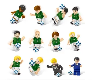 W Pemain Sepak Bola Tokoh Kecil Blok Bangunan Mainan Promosi Plastik