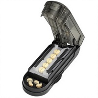 Coupe-pilules ajustable en gros, opération facile par pression, lame ultra-affûtée, boîte à pilules portable, rangement domestique