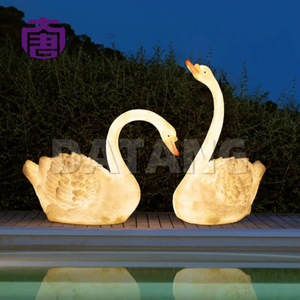 Lámpara de estatua de cisne de fibra de vidrio impermeable IP65 para decoración exterior del hogar, para paisajes y fiestas de cumpleaños, productos para dropshipping. - Product Image 6