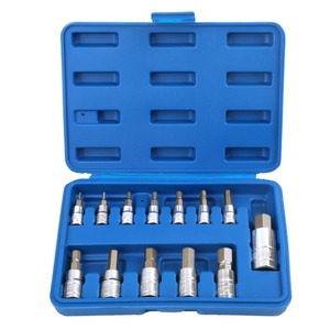 13-delige huishoudgereedschapset vanadiumstaal 1/4'' 3/8 en 1/2'' aandrijving H2-H14 stervormige Torx bit socket set - Product Image 1