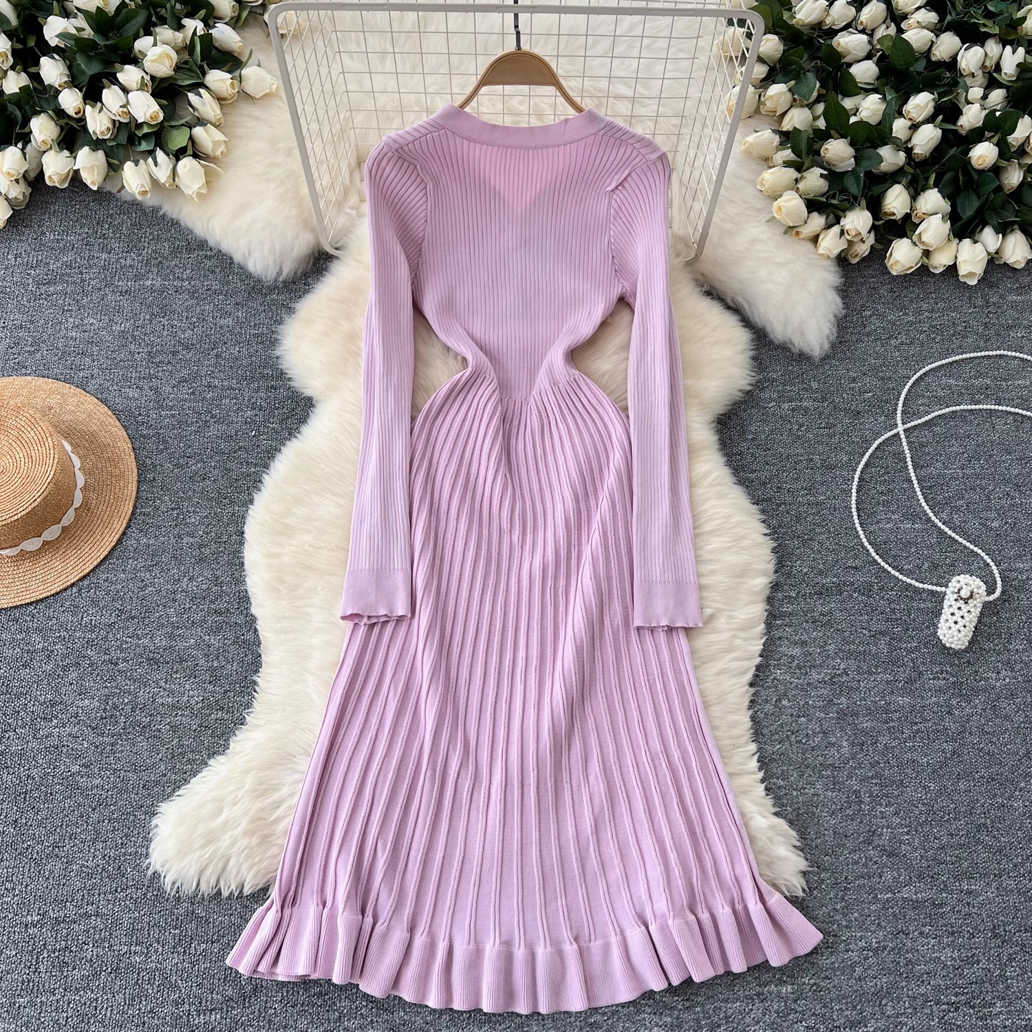 casual knit midi dress Elena Knit Midi Dress main image 1