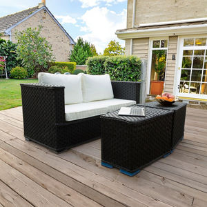 Juego de Sofás Ecológicos de 6 Plazas, Muebles Modernos de Ratán para Jardín, Sofá de <span class=keywords><strong>Exterior</strong></span> en Gris Marrón para Patio Trasero de Villa - Product Image 4