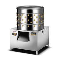 Machine à épiler la volaille entièrement automatique en acier inoxydable, moteur à usage commercial pour poulet, oie, pigeon, caille, garantie 1 an