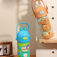Seaygift 430ml bebé rompecabezas remolino portátil dibujos animados botella de agua nuevo lindo estudiante niños vasos de acero inoxidable termo taza