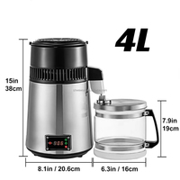 Distillateur d'eau pure électrique WeWork 4L/6L 750W en acier inoxydable pour usage domestique, dentaire et de laboratoire