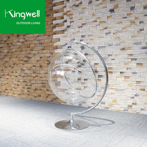 <span class=keywords><strong>Silla</strong></span> Columpio de Jardín con <span class=keywords><strong>Base</strong></span> de Acero Inoxidable, Canasta de Plástico Apilable de 360 Grados, con Cojín, para Patio - Product Image 6