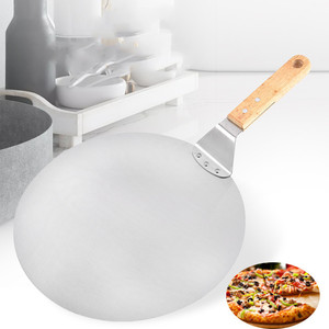 Pelle à <span class=keywords><strong>Pizza</strong></span> en métal en acier inoxydable avec manche en bois pour un rangement facile, palette à <span class=keywords><strong>Pizza</strong></span> et spatule à <span class=keywords><strong>Pizza</strong></span> en acier inoxydable de 12 pouces - Product Image 3