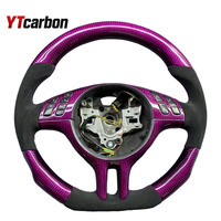 Volant en cuir suédé italien personnalisé YTcarbon avec fibre de carbone forgée pour BM-W M3 M5 E46 E39 X5 E53 Z3 E36