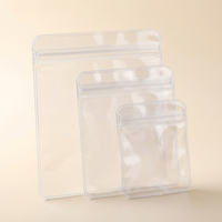 Pochette zippée transparente en PVC haute clarté refermable avec coins arrondis pour bijoux et petits emballages cadeaux