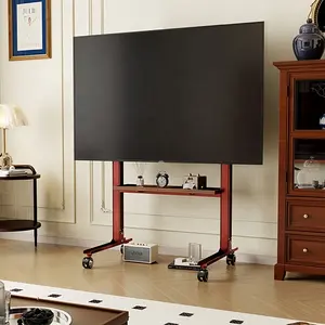 Vesa de madera resistente 150*150-700*450mm soporte de TV de suelo rodante carrito de TV extraíble carrito de TV móvil