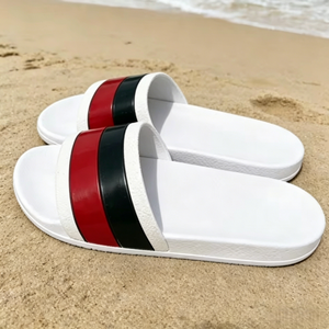 Sandalias Planas a Rayas de Diseño de Lujo para Mujer 2026, Pantuflas de Alta Gama para Exteriores, Sandalias de Moda al por Mayor - Product Image 1