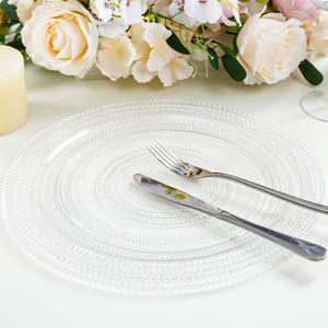 Services de table transparents, ensemble d'assiettes en verre avec motif de points - Product Image 6