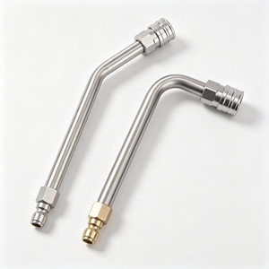 Lance d'extension pour nettoyeur haute <span class=keywords><strong>pression</strong></span> à connexion rapide 1/4 30 °   90 °   Lance de pulvérisation courbée en acier inoxydable 120° avec buse incurvée pour le nettoyage automobile - Product Image 4