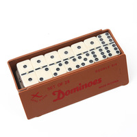 Jeu de dominos professionnel personnalisé double six, jeu de dominos personnalisé avec logo, boîte en plastique de couleur avec logo, fabrication