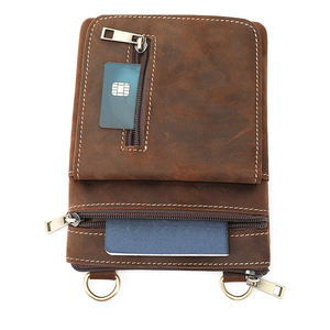 محفظة جلدية صغيرة متقاطعة مع الجسم من جلد المارانت المجنون للرجال من جلد أصلي - Product Image 4