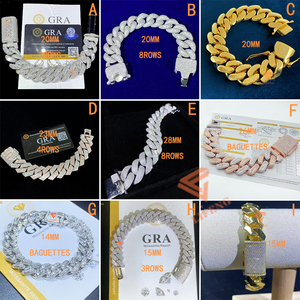 Hip Hop Rosé<span class=keywords><strong>gold</strong></span> Tow Tone Miami 23mm 4 Reihen Cuban Link Moissan ite Vvs Armband Massiv Sterling Silber für Männer - Product Image 6