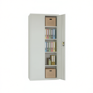 Light Gray Steel <b>Filing</b> Cabinet 35.4x15.7x78.7 Inches Lockable Office <b>Storage</b> Unit Commercial Furniture - Product Image 1