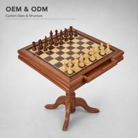 Table de jeu d'échecs et de backgammon 2 en 1 en bois pliable pour extérieur, patio, jardin, hôtel, club, cadeau familial