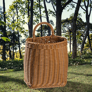 New Hand-woven Eco-Friendly Rattan Modern Geometric Multifunction Wall Hanging <b>Storage</b> <b>Basket</b> for Kitchen Living Room Debris - Product Image 4