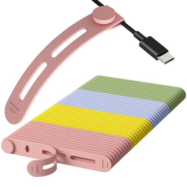 Multi-functional Mini Silicone Rubber Cable Ties Strap Electronic Organizer for Data Headphone Charging Cables-RP Brand Size