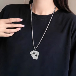 Collana Hip Hop <span class=keywords><strong>Rock</strong></span> Punk Placcata Oro con Catena Cubana, Diamanti, Croce, Pistola, Cuore, Leone, Re, Regina, Dollaro, Gioielli per Uomo e Donna - Product Image 4