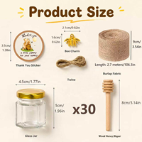 Pot à miel en verre hexagonal personnalisé de 45 ml avec couvercle, mini pot à épices en verre de 4 oz avec couvercle pour confiture
