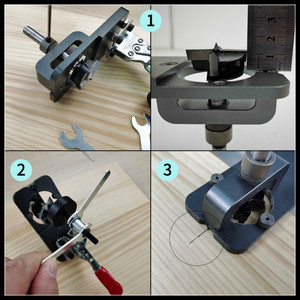 Juego de brocas de 35 mm para bisagras de gabinete de instalación oculta, herramientas domésticas con dispositivo localizador para puertas - Product Image 3