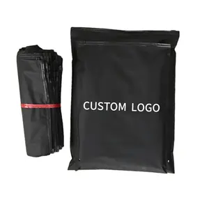 Großhandel Low Moq 100 Pcs Custom Schwarz Matt Matti ert Druck verschluss Kleidung Verpackung Reiß verschluss taschen Kunststoff Mit Logo