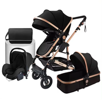 Poussette jumelle légère de luxe 3 en 1 Système de voyage Sièges d'auto pour bébé et poussette de transport pliable Combo